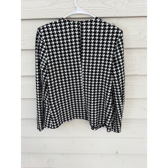 New *MILUMIA* Open Front Houndstooth Blazer Lightweight Black & White Women's M - Picture 8 of 8